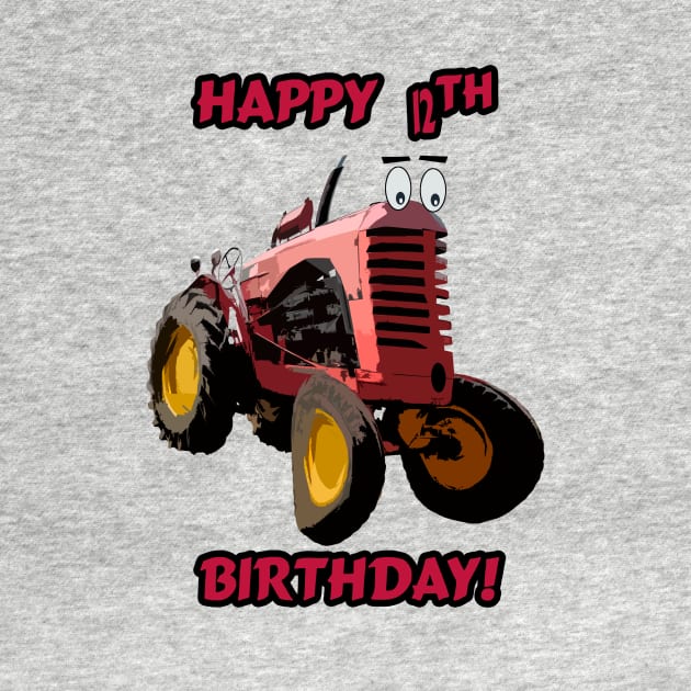 happy 12th birthday tractor design by seadogprints